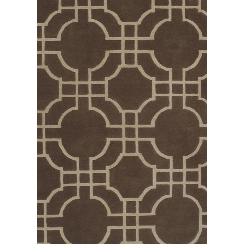 Olympic Geometric Area Rug in Taupe/Cream