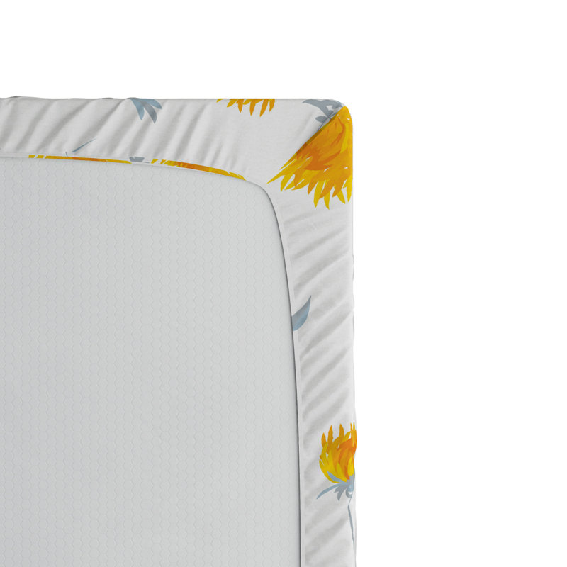 Microfiber Floral Fitted Sheet, Twin Fitted Sheet
