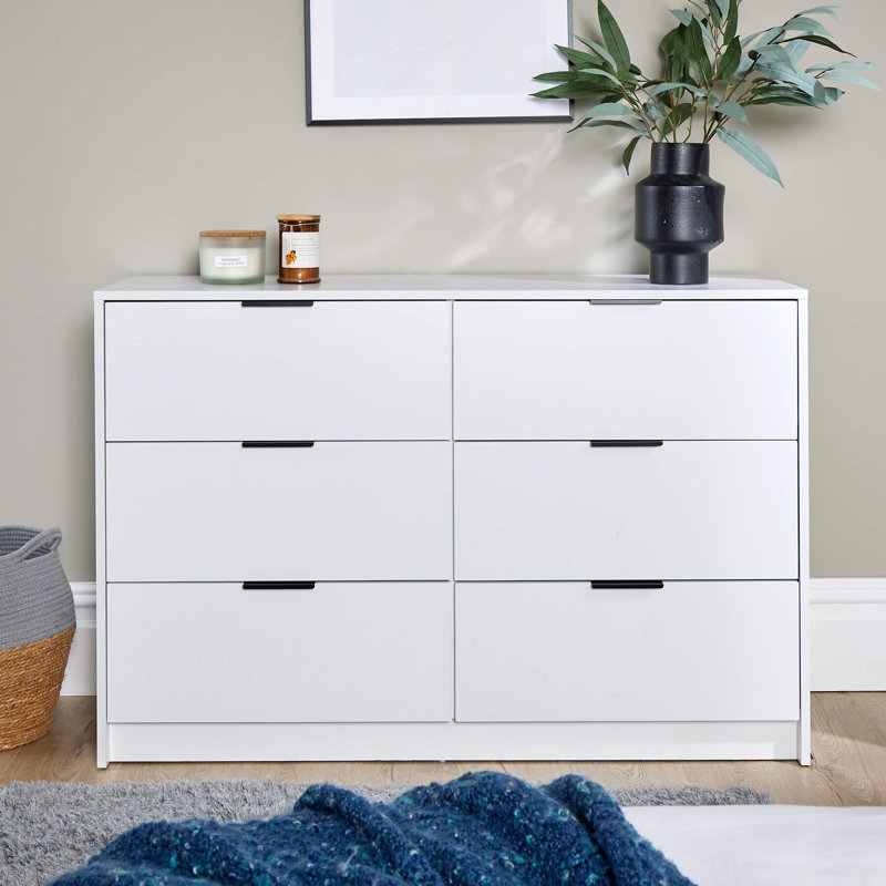Phoenix 6 Drawer Chest Bedroom Storage Unit, White