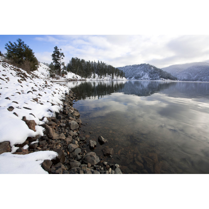 Snow Covered Rocks - Wrapped Canvas Print, 20cm H x 30cm W