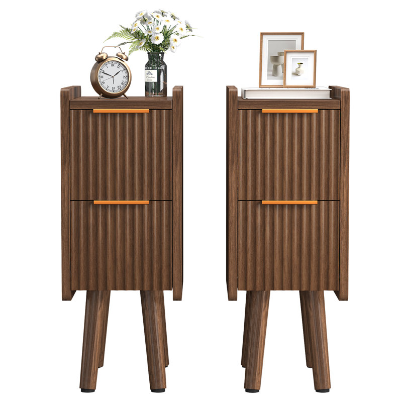 2-drawer Fluted Nightstand (set of 2)