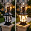 Lampadaire solaire et câblé, noir, 4 couleurs DEL, télécommande étanche IP65-335192377-335192379