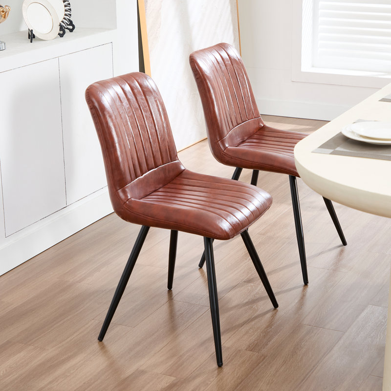 51.9938cm H Upholstered Metal Side Chair, Tawny
