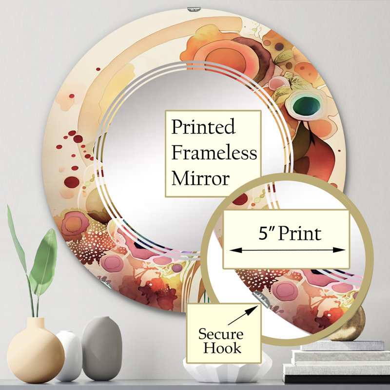 Karpasia - Miroir mural moderne rond, 24 po x 24 po
