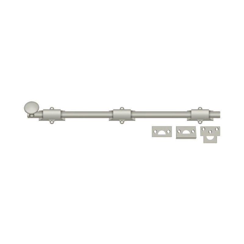 Brass Latch/Catch/Bolt, Brushed Nickel, 1.875" H x 18.5" W x 1.25" D