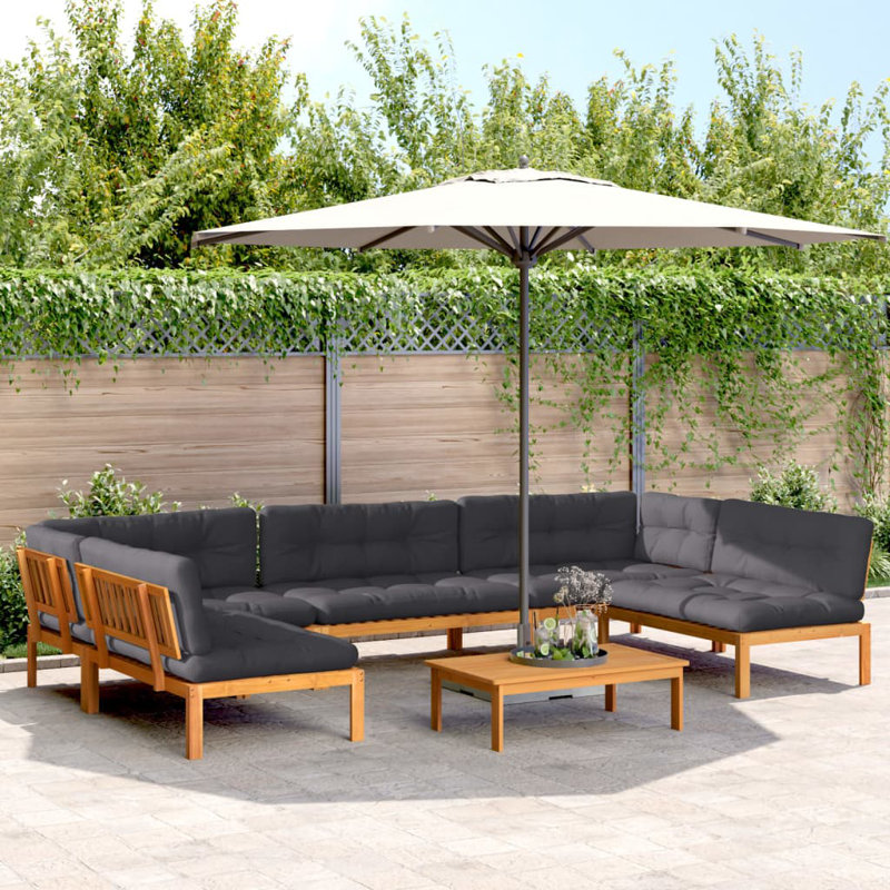 Ensemble de canapé de patio avec coussins 6 pièces Vidaxl