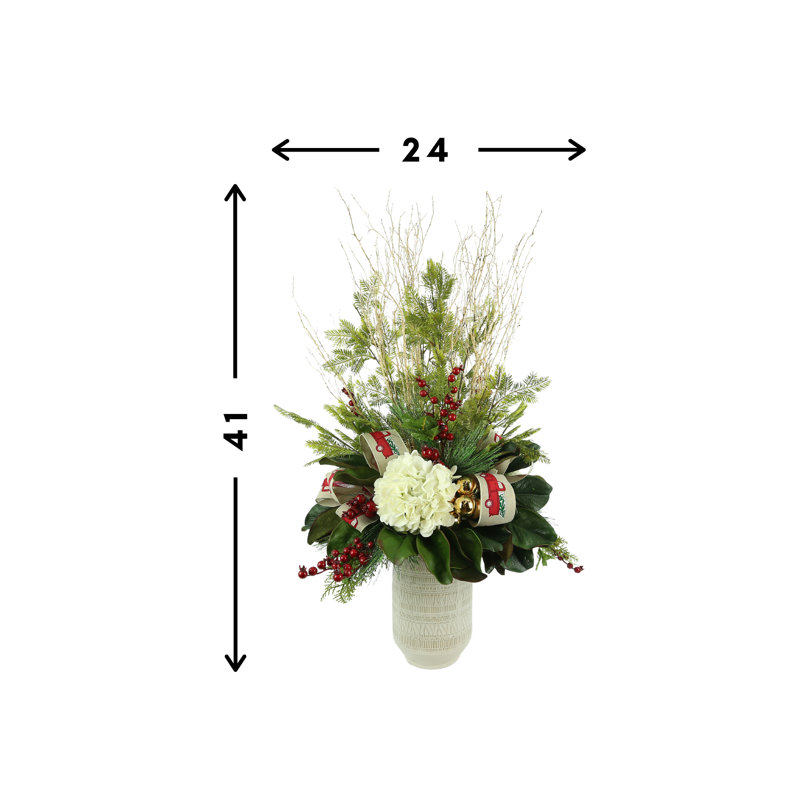 Arrangement floral de Noël dans un vase