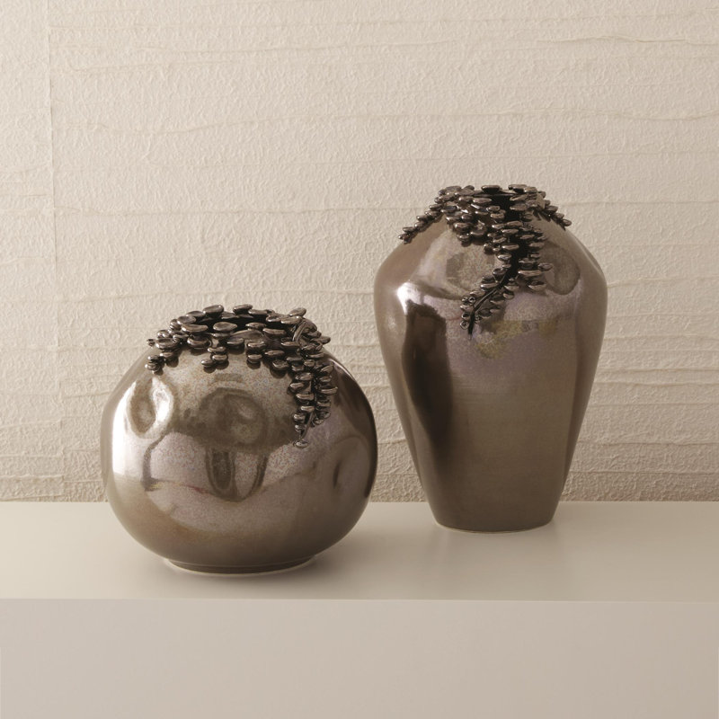 Cascading Reef Vase-Reactive Bronze-Short