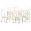 Ensemble de table à manger 5 pièces pour 4 personnes comprenant une table de salle à manger rectangulaire avec rallonge papillon et 4 chaises, blanc lin-535416344