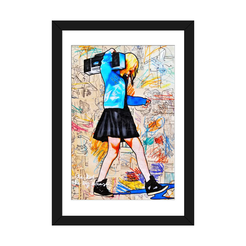J’aurai l’enfant avec les grands plans, impression sur toile encadrée, H 32 po x l 24 po x P 1 po, Papier avec cadre noir