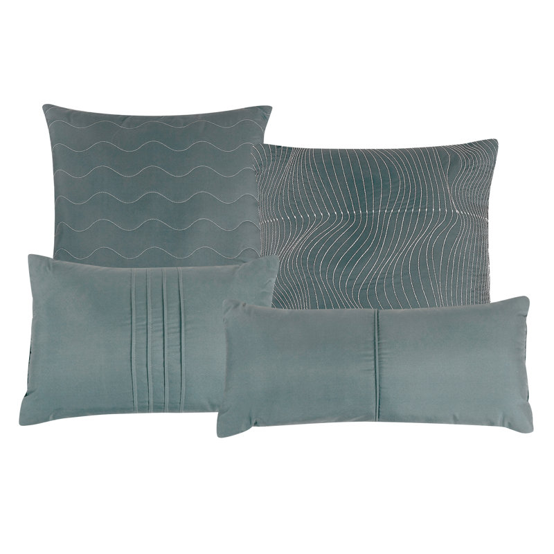 Gray Microfiber Queen 7-Piece Comforter Bed in a Bag Set