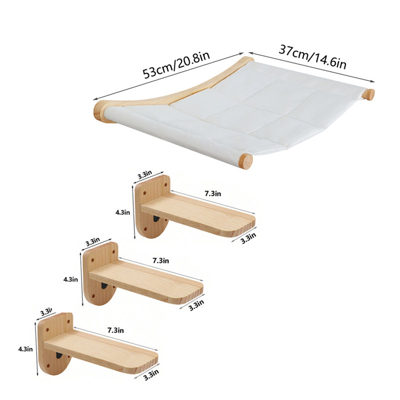Cat Hammock Bed with 3 Steps Set