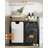 Double Layer Multipurpose Basket Organizer With Removable Bag And Fabric Handles, Brown And White