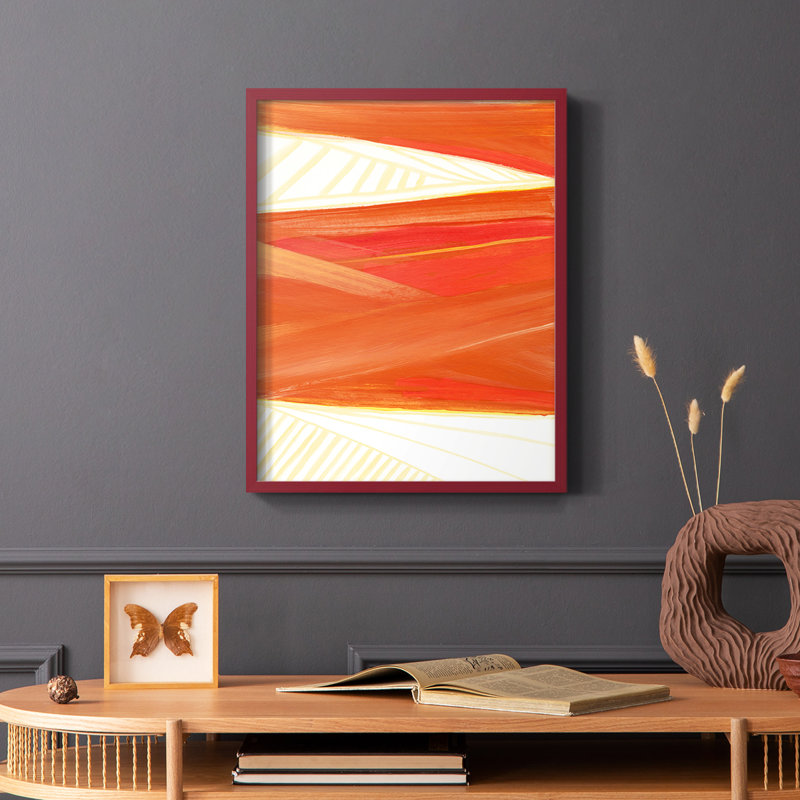 Warm Rays I, reproduction encadrée - bois massif, Cadre simple rouge, H 10 po x l 8 po