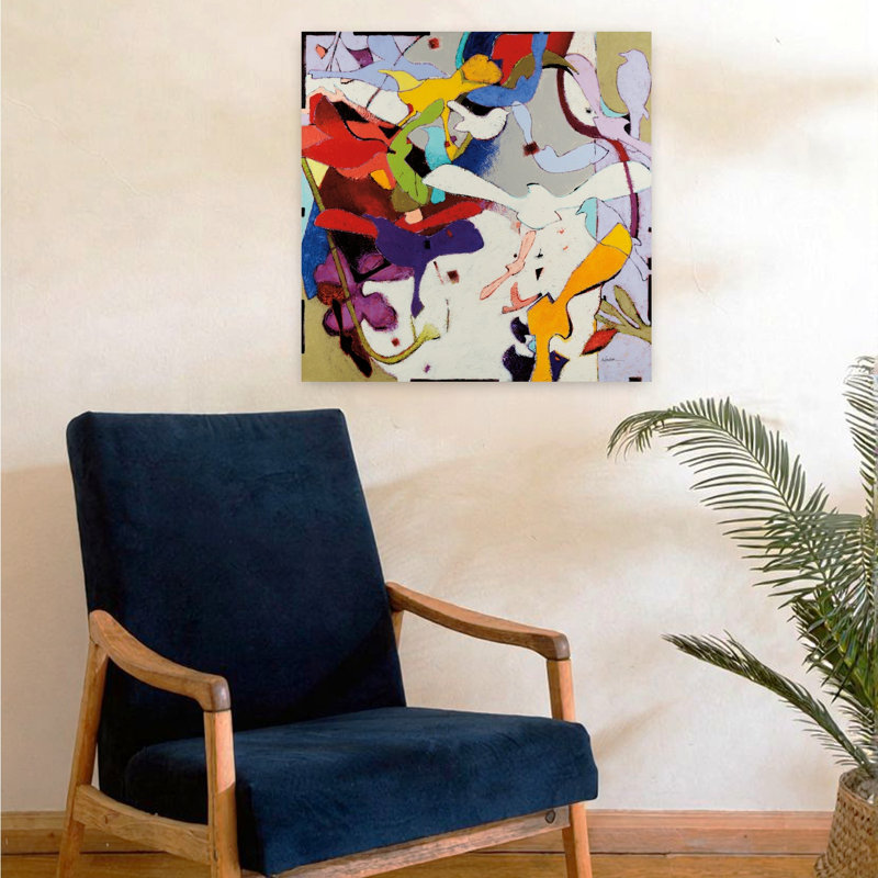 Art contemporain abstrait, H 24 po x l 24 po