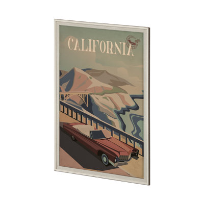 «California Go» par Simone, reproduction d'art encadrée sous verre