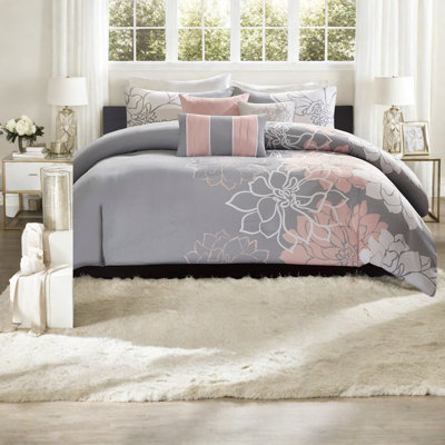 Elegant Bedding Set, Polyester Fabric, Floral Design For Home