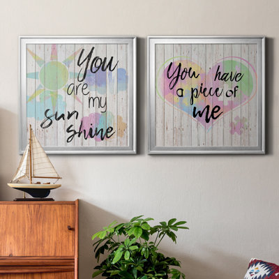 «You Are My Sunshine», ensemble de 2 encadrements d'art textuel sur toile