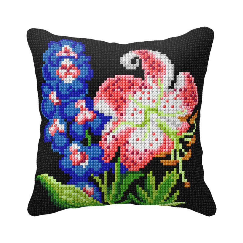 Ensemble de coussin Fleurs au point de croix Lily Orchidea 99104