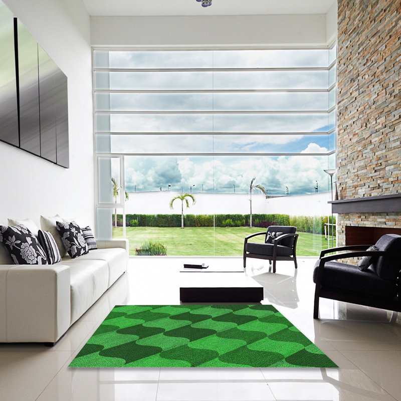 Tapis de zone verte à motif, Carré 5 pi