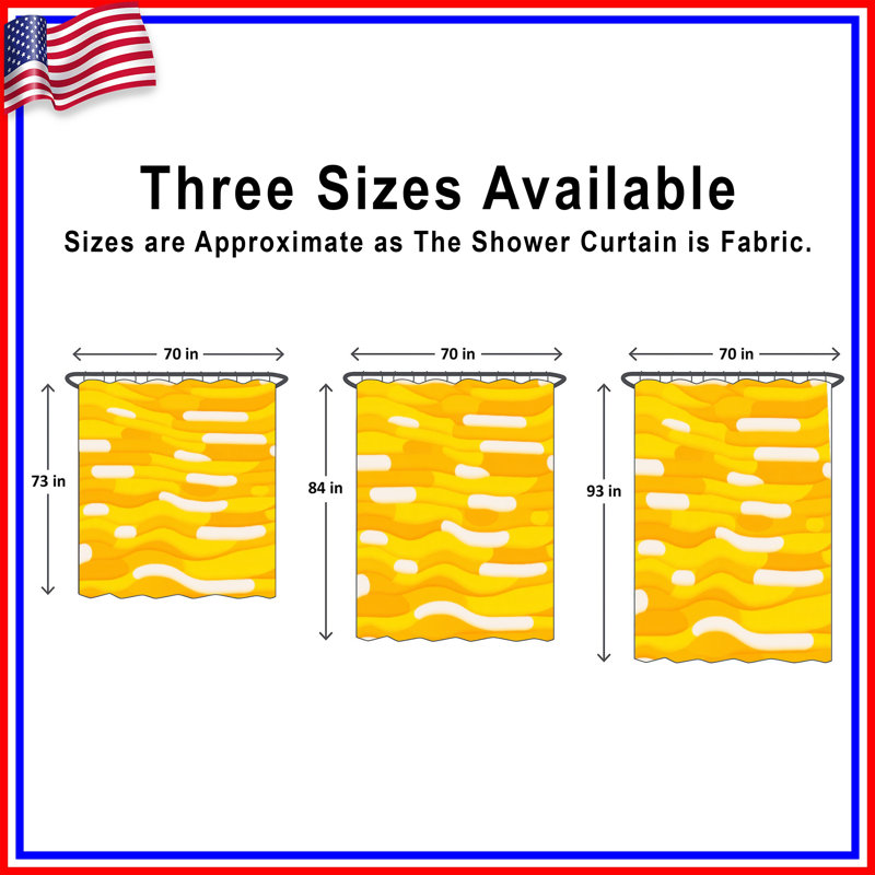 Rideau de douche Yellow Waves, 70in W x 84in H