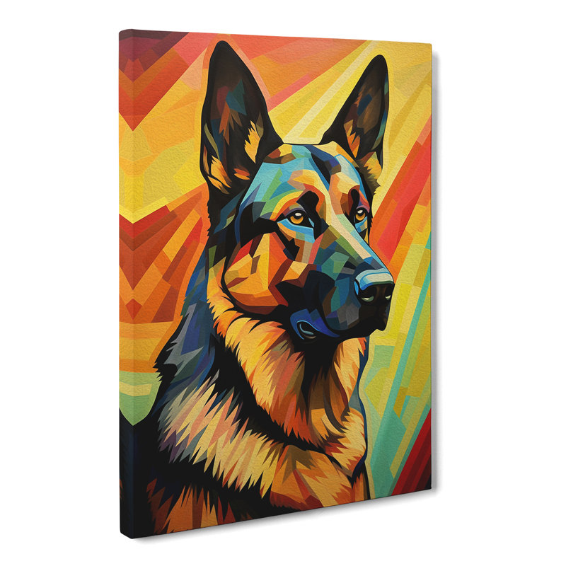 German Shepherd - Wrapped Canvas, 60cm H x 40cm W x 3cm D