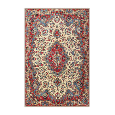 Tapis rouge/ivoire traditionnel Mugsy