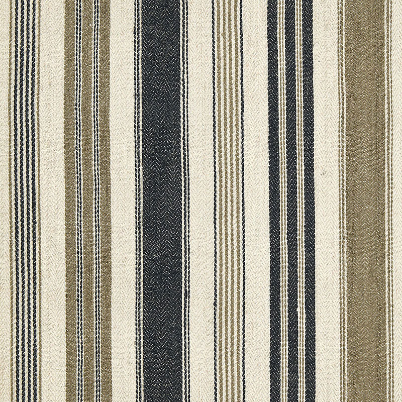Tissu à rayures Montauban, Noir / tabac