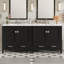 Meuble-lavabo moderne noir 72 po avec lavabos, cadre et tiroir divisé pour une mise à niveau du tiroir 72 po, assemblage facile, fonctionnement silencieux et environnement confortable