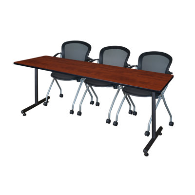 Nicklos T-Base Training Seminar Table, 2 Cadence Nesting Chairs -  Inbox Zero, 3B5F695C660040C5B7EB751CFC9C2170