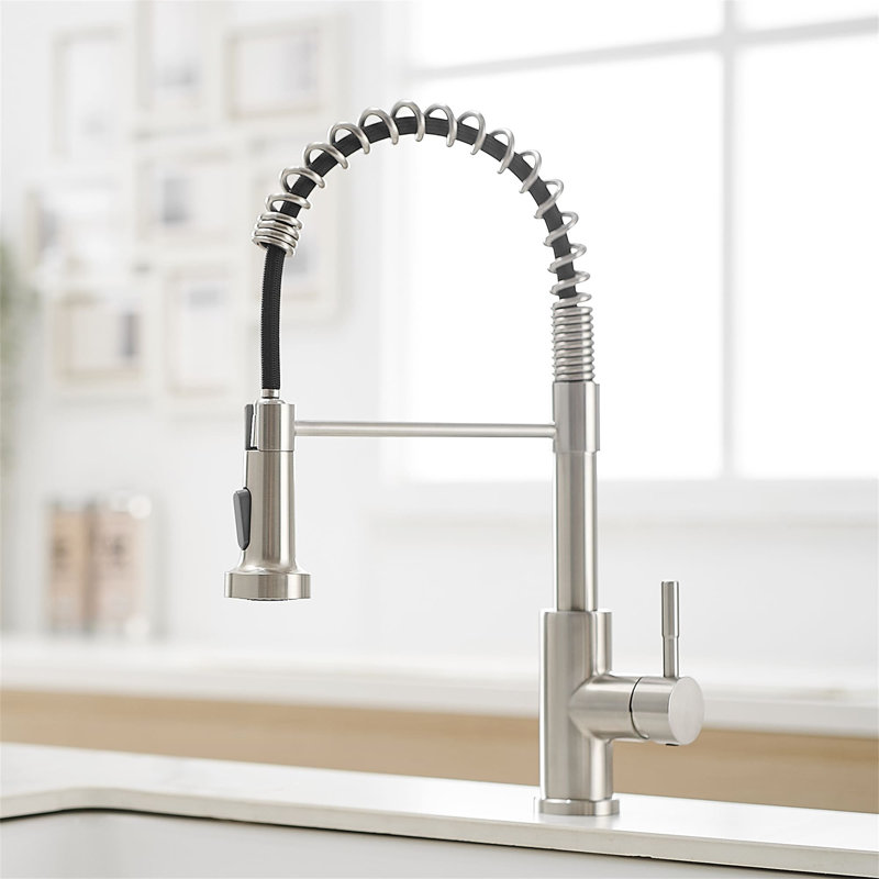 Single Hole Kitchen Faucet With Pull Out Sprayer Single Handle Kitchen Sink Faucets Commercial High Arc Stainless Steel Kitchen Basin Taps