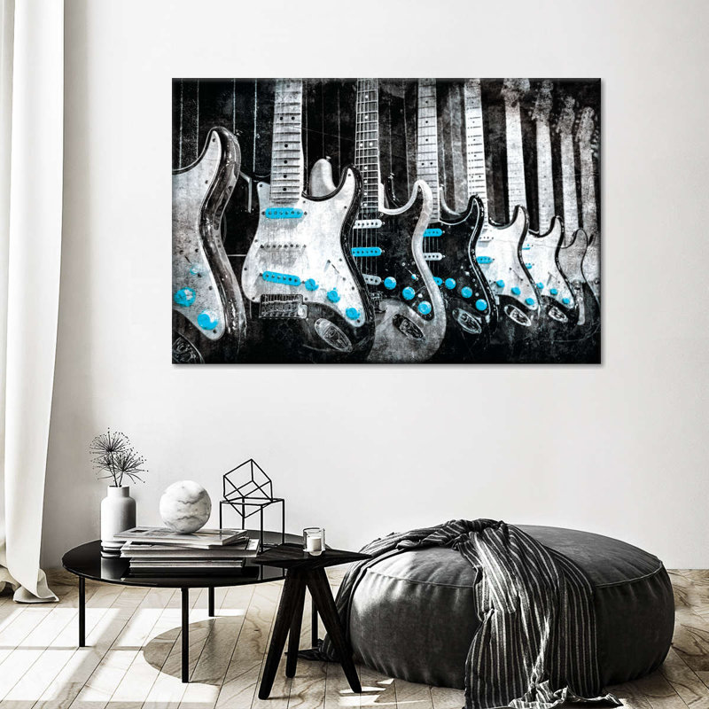 «Electric Guitars Pop», reproduction sur toile, H 26 po x l 39 po x P 1,25 po