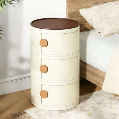 Modern End Table With 3 - Drawer
