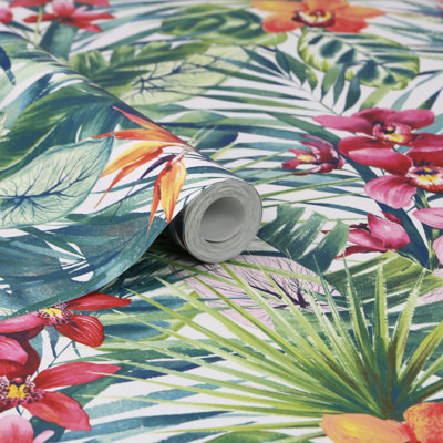 Floral Metallic Wallpaper Roll