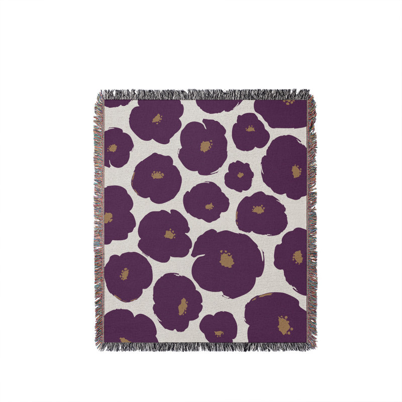 Jeté en coton Poppi, 50 x 60, Violet
