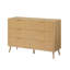 Commode 6 tiroirs en bois avec tiroirs ondulés - polyvalente pour la chambre à coucher, la chambre d'enfant, le salon et plus encore.