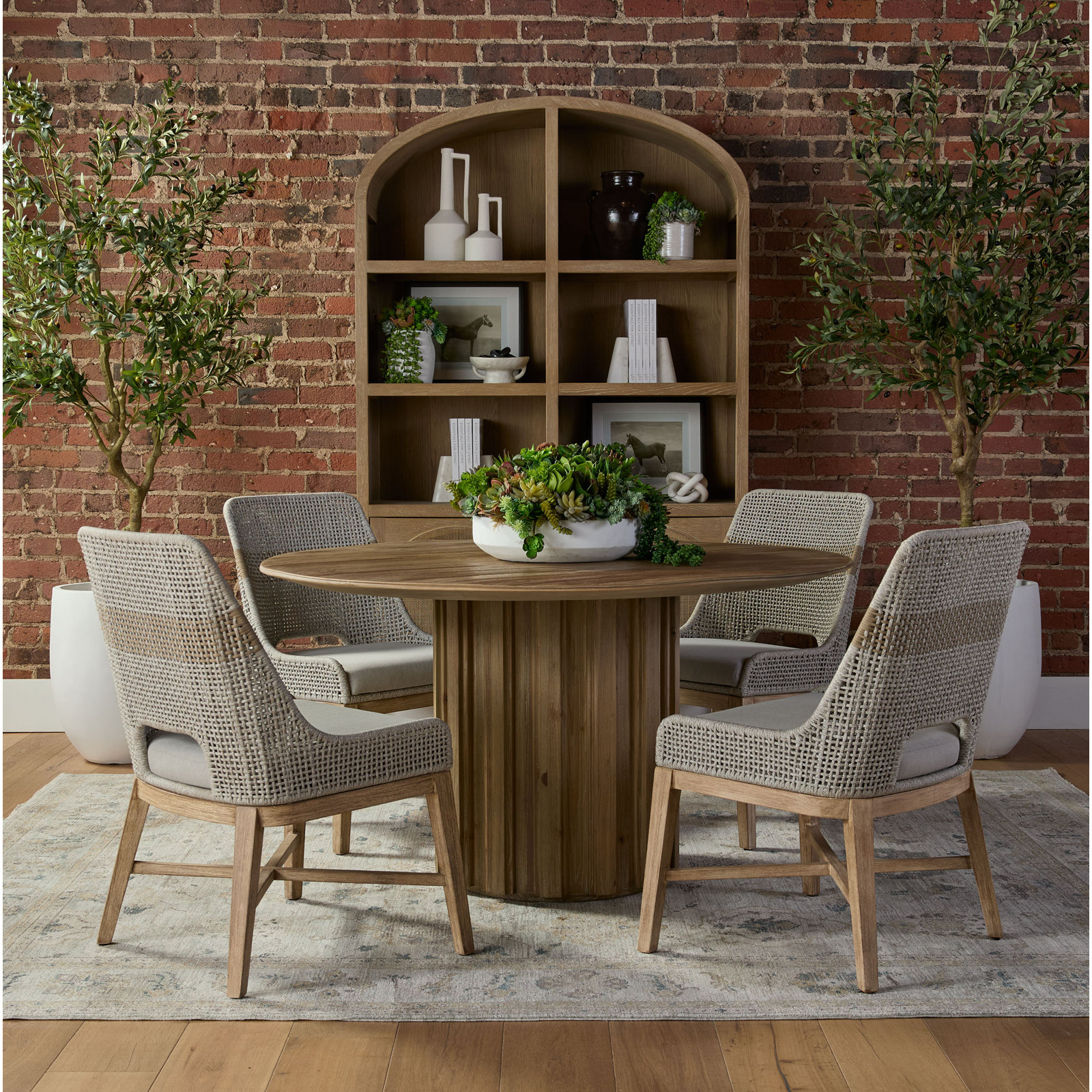 Bowker Mahogany Side Chair, Taupe/White