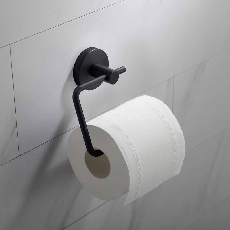 Porte-papier hygiénique mural, Noir mat