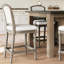 26-Inch Bar Stool, Weathered Gray, Gray Upholstered Seat And Back, Textured , For Pub Card Table Counter-Height Seat, Kitchen Gaming Area