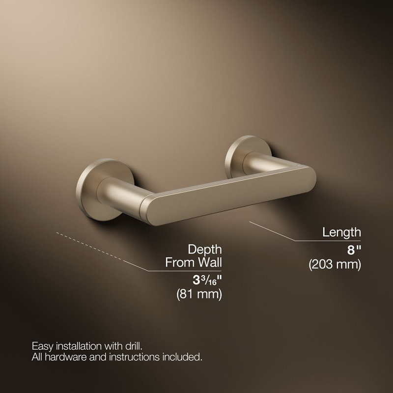 Wall Mount Toilet Paper Holder, Gold Rose