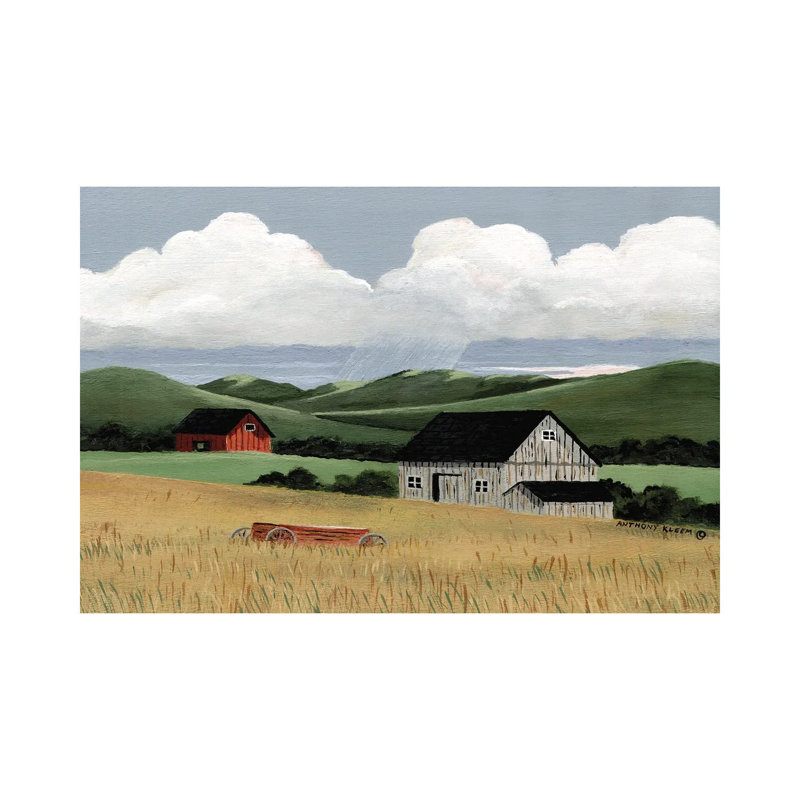 Summer Rain 1 Piece Painting on Canvas, 45.72 cm H x 45.72 cm W x 1.91 cm D, Wrapped Canvas