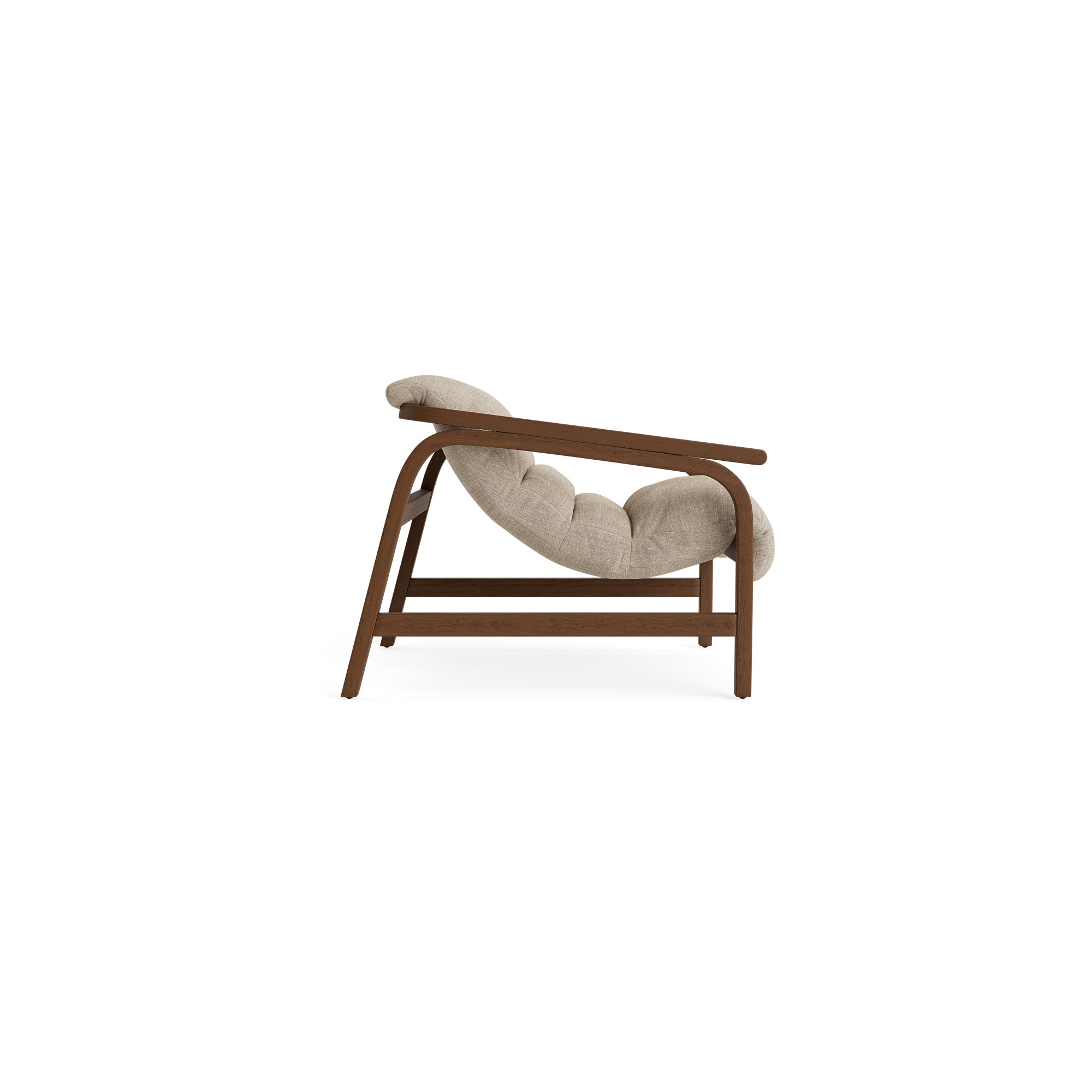 Cellire Chair, Taupe Polyester, Walnut/Medium Brown Wood