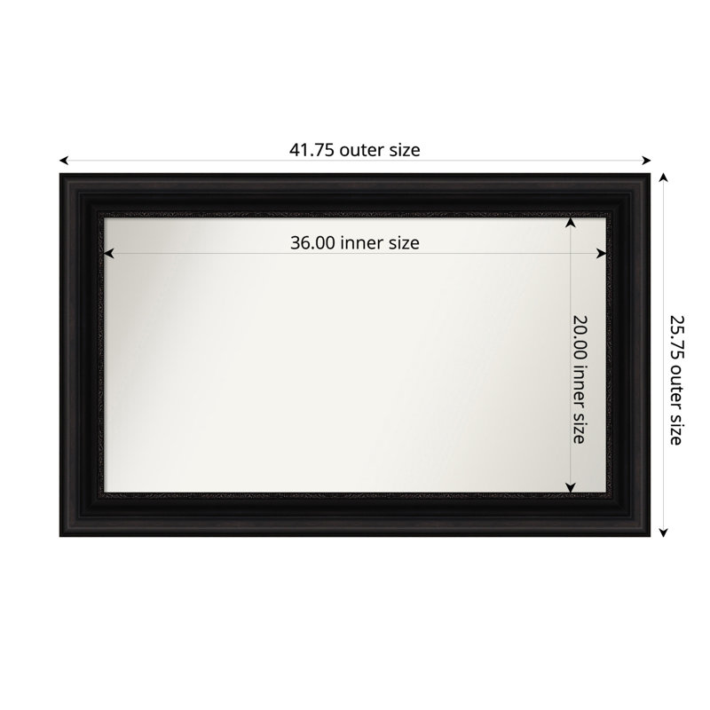 Miroir mural Senaiya, Rectangle, 25,75 po x 41,75 po