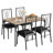 5 - Piece Dining Set, Vintage Dining Table With 4 Padded Seats-1174470842