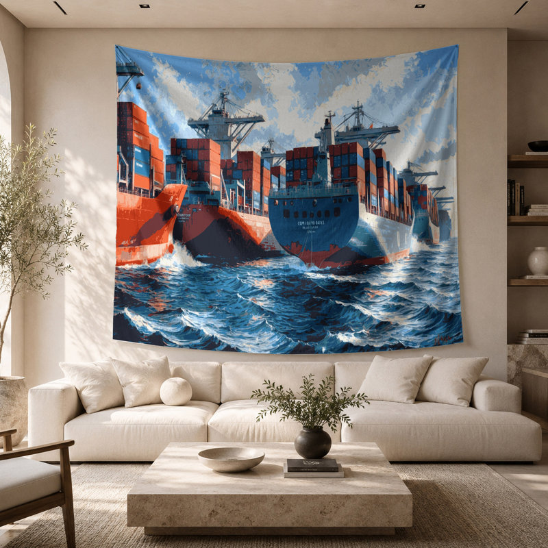 Tapisserie murale «Transport», 68 po x 80 po