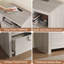 Table de chevet à 1 tiroir de 24 po de hauteur avec station de charge, armoire de chevet moderne à lattes épaisses pour chambre à coucher, profil courbé (ensemble de 2)-961895836