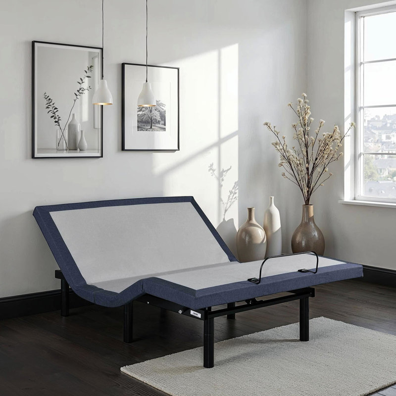 Adjustable Twin Xl Bed Base, Three Vibration Modes, Head & Foot Position Changes, Tv/Zero Gravity/Lounge Preset Positions, 2 Charging Ports, Under Led Lighting, One Touch Return, Center Folding, 850
