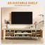 Meuble télé de 160 cm de style ferme avec portes et placard, compatible avec un téléviseur de 178 cm, couleur bois