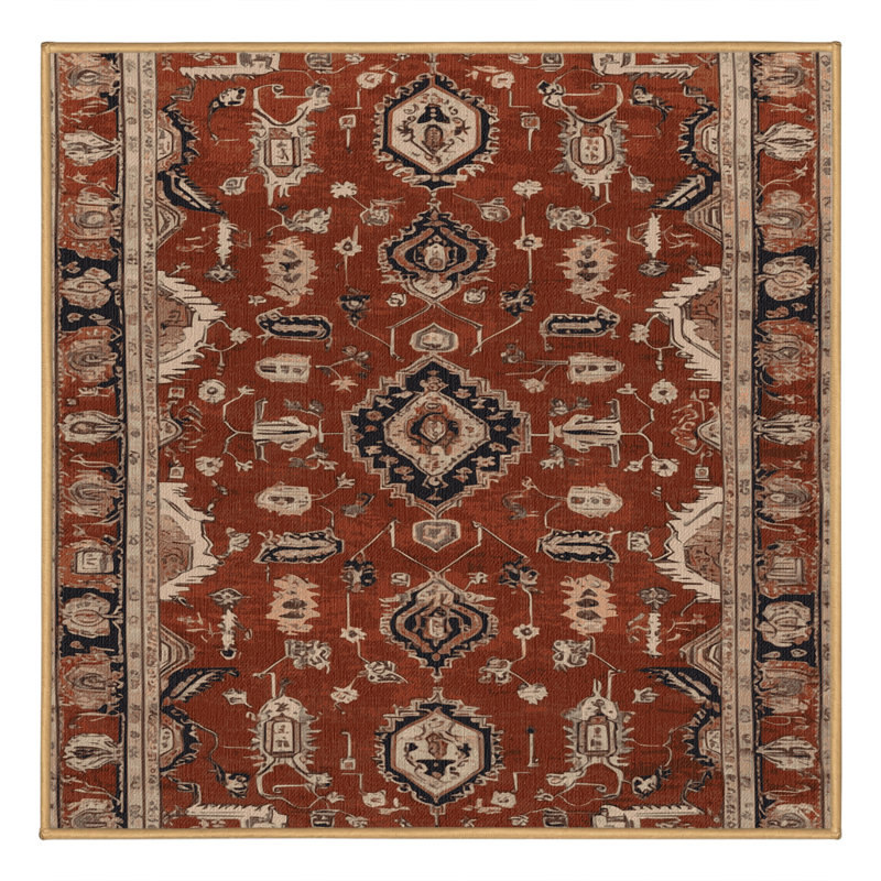 Tapis brun lavable à la machine, Carré 8 pi
