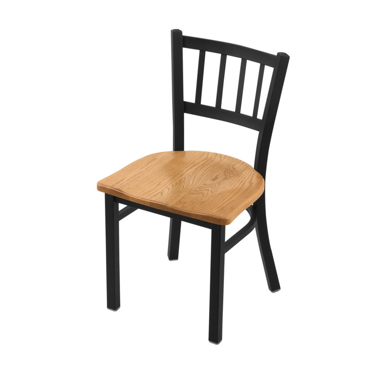 Chaise Contessa 610, Bois - Chêne moyen, Noir froissé